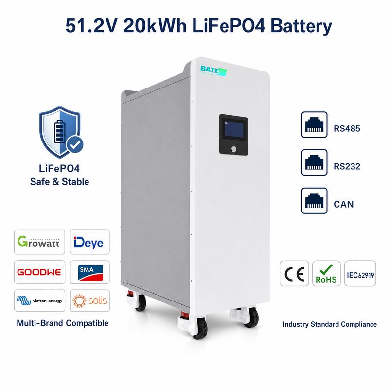 20kW 400Ah 51.2V 바닥형 LiFePO4 배터리
